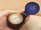 Dollond pocket barometer and thermometer compendium in twin lidded case